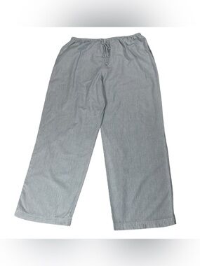 White Stag Blue White Stripe Cotton Drawstring Wide Leg Pants XL